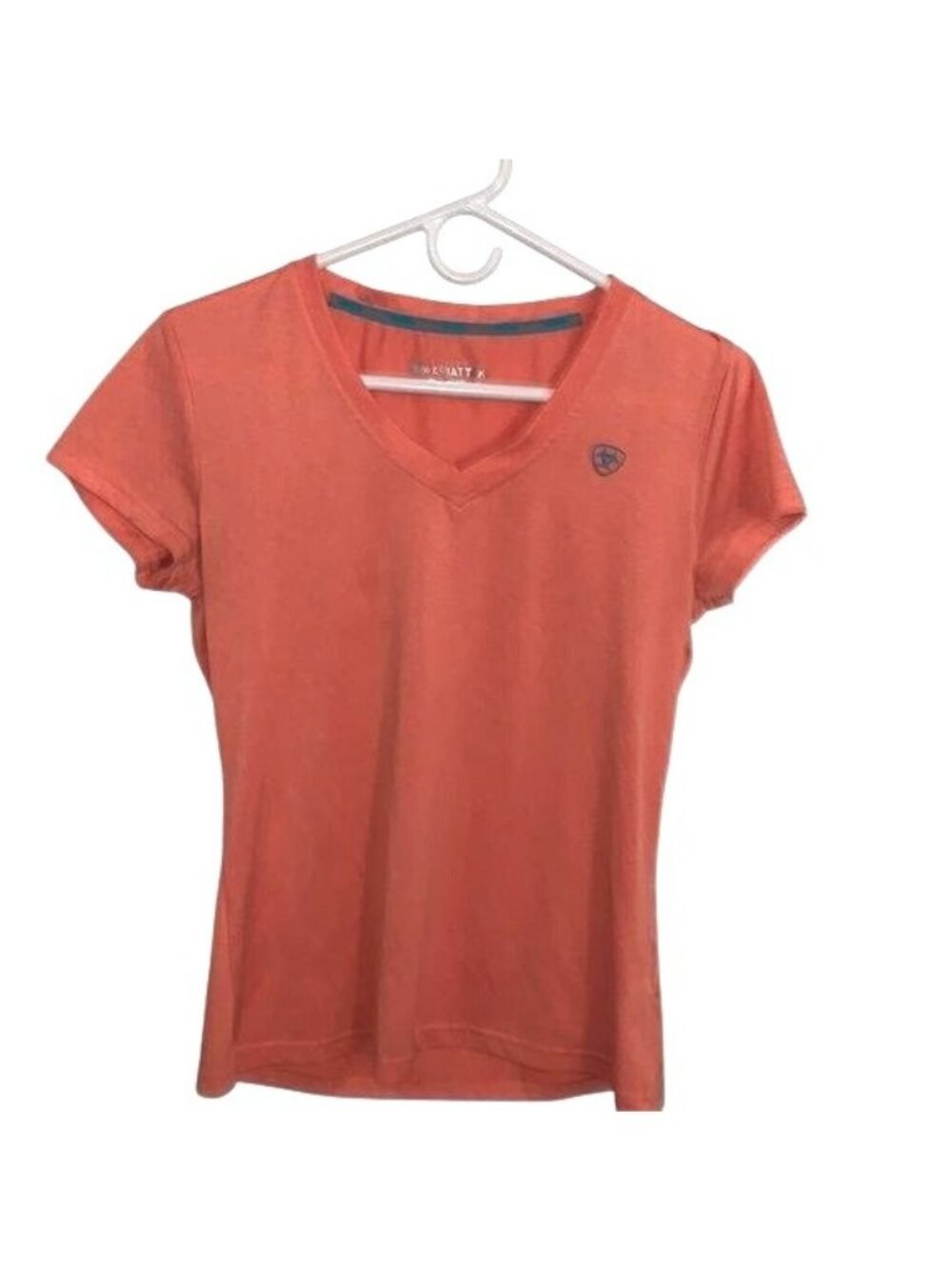 Ariat Womens Orange V-Neck Short Sleeve Performance Tee M